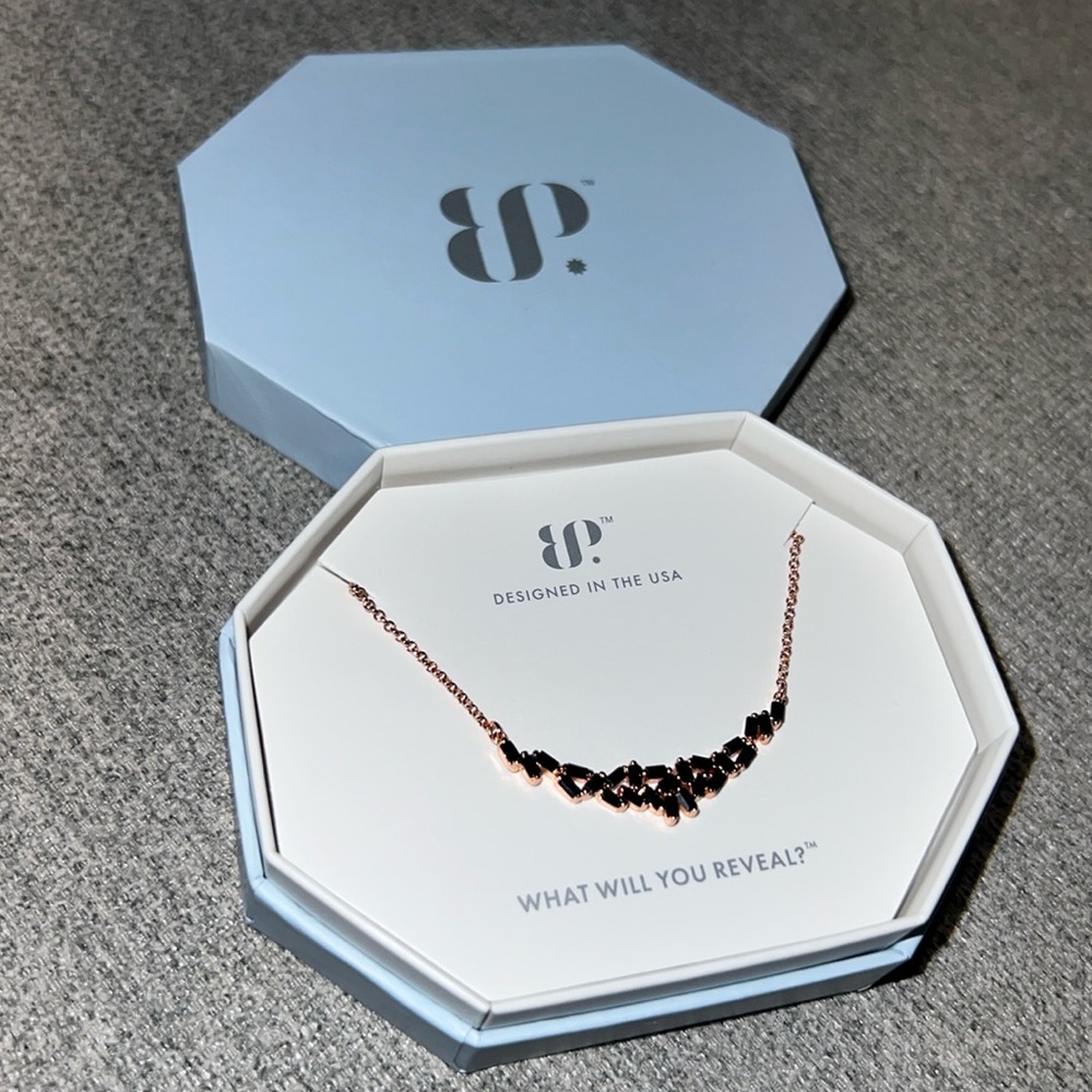 NWT BP Rose Gold & Black Onyx Necklace